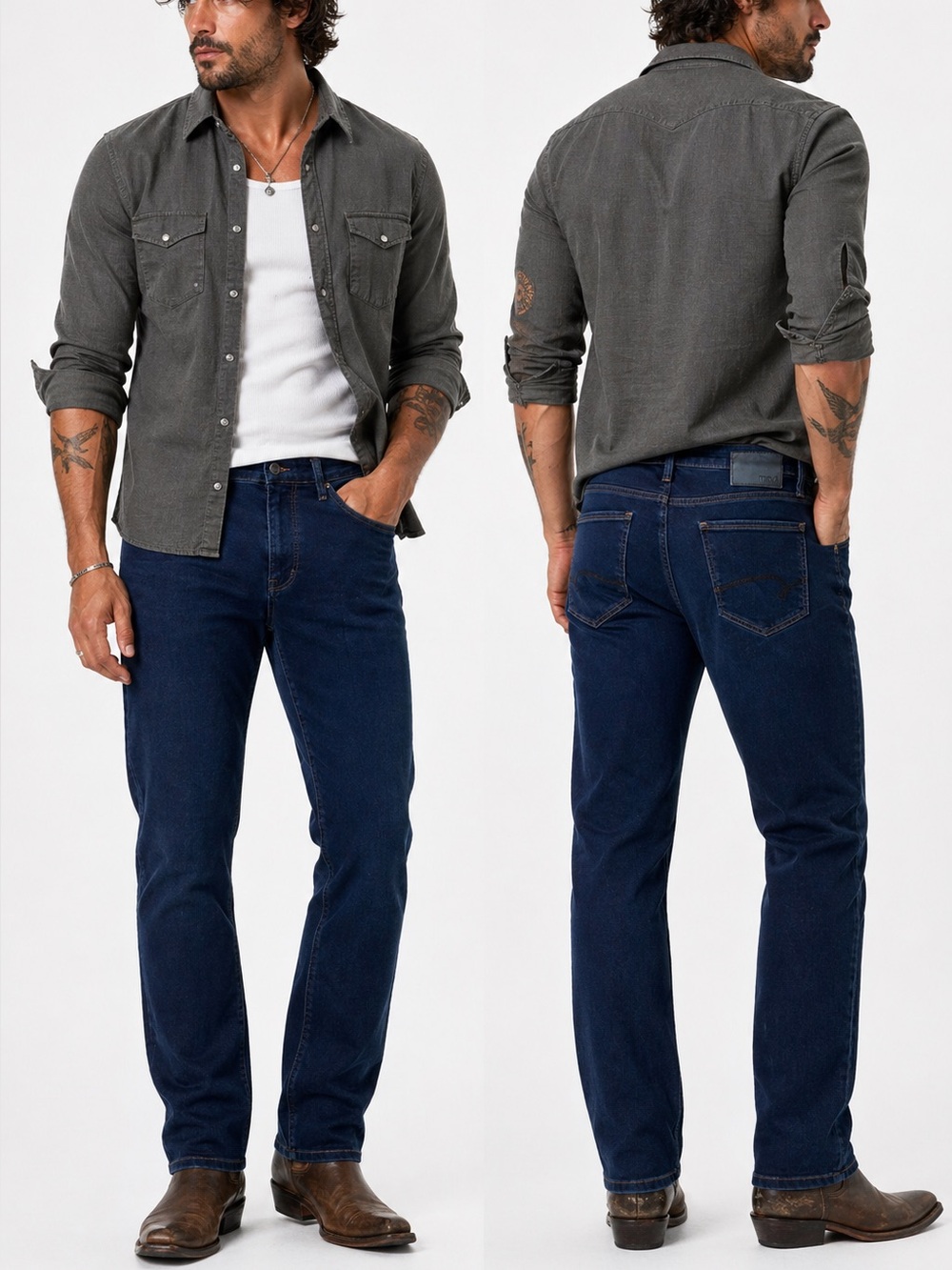 Mavi Zach men jeans dark blue very lightweight & stretchy straight leg size 32